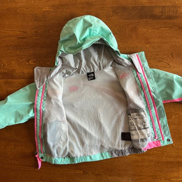 The North Face mint and pink shell jacket 2T - Picture 4 of 16